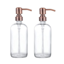 Hand Sanitizer Shampoo Body Lotion 16oz 500ml clear Boston Round glass soap Bottle With Pump